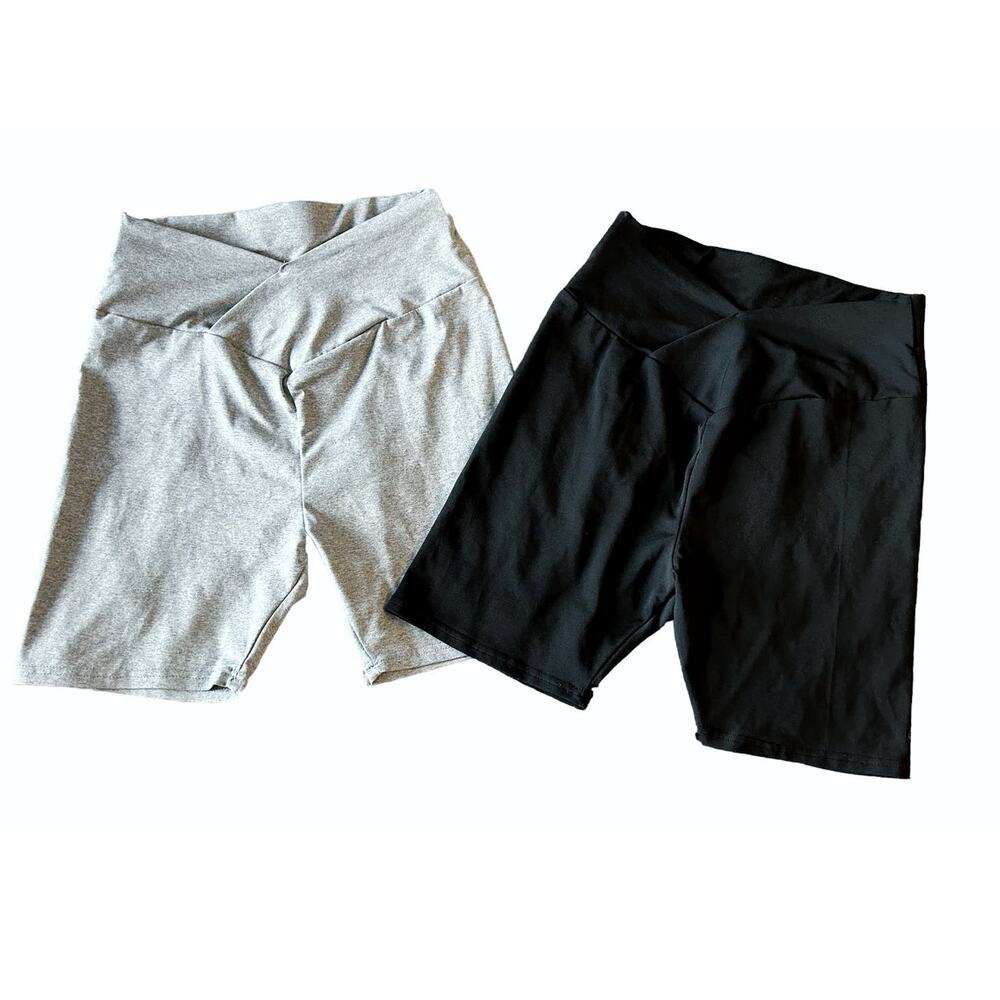 Shein Black/Gray Biker Shorts Bundle Lot of 2 Womens Size S(4)